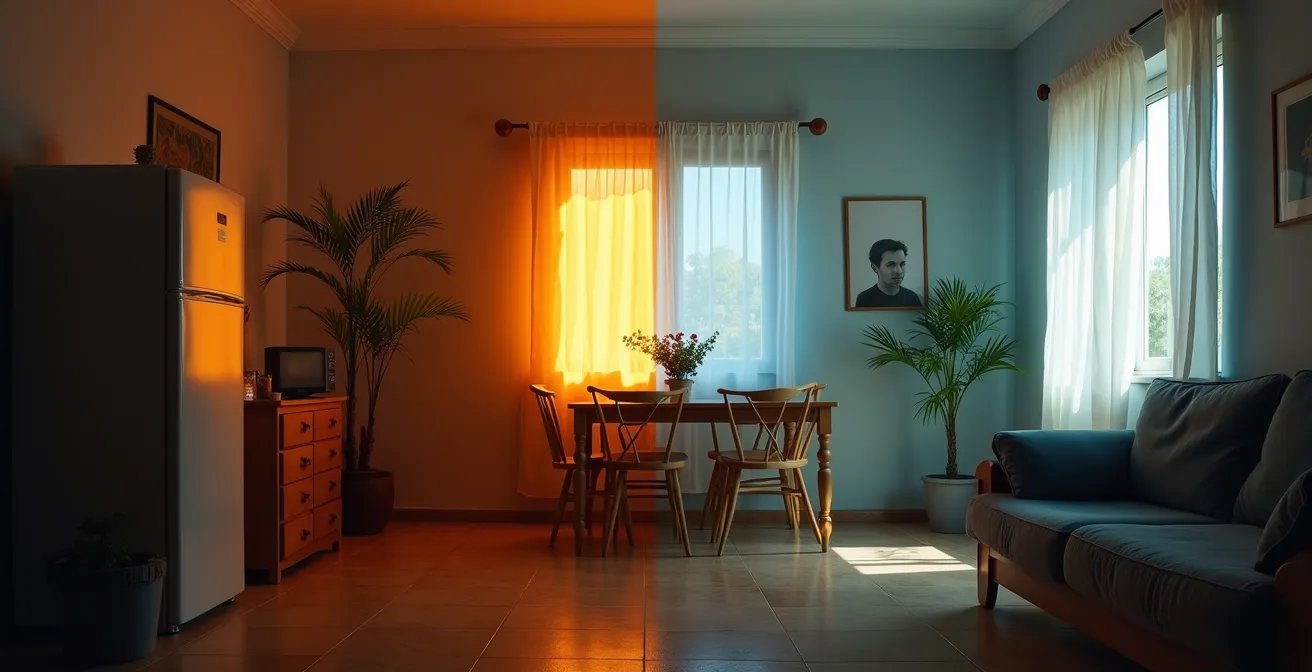 Interior de vivienda mostrando mejoras de eficiencia energética